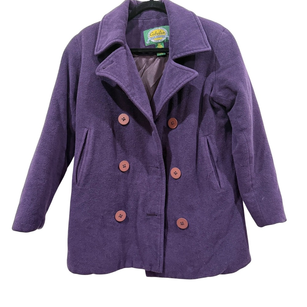 Cabelas For Women‎ Purple Wool Blend Peacoat Jacket Size Small